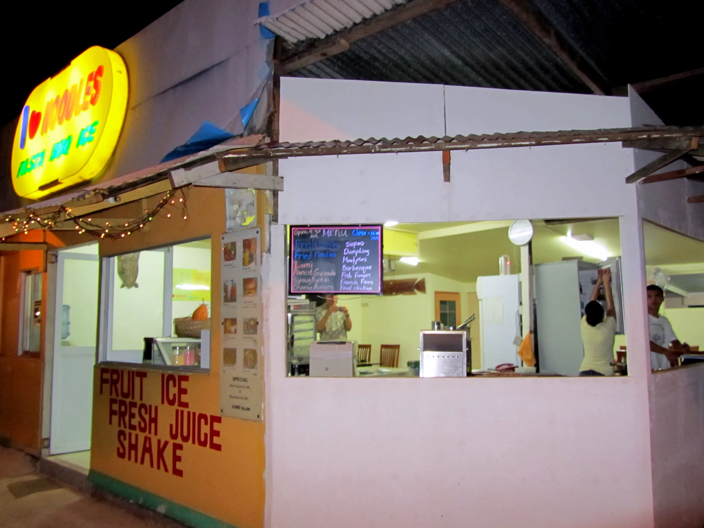 "I Love Noodles" Restaurant - inexpensive, fast food restaurant in Koror along the main road.