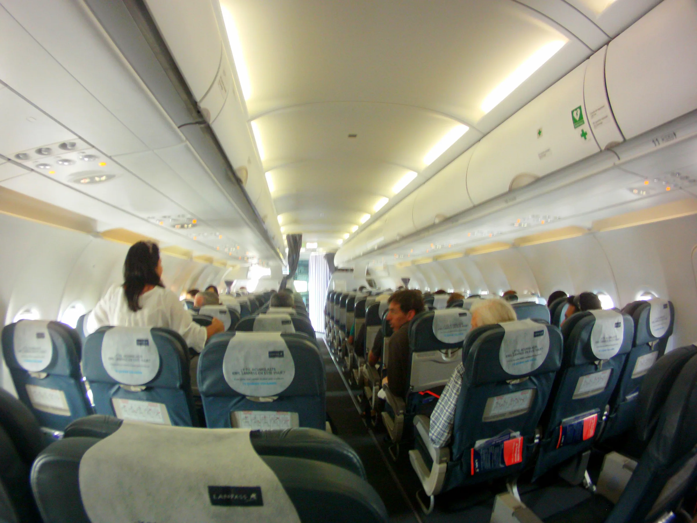On July 8, we flew from San Cristobal, Galapagos to Quito (via Guayaquil) on a comfortable jet operated by LAN Airways.