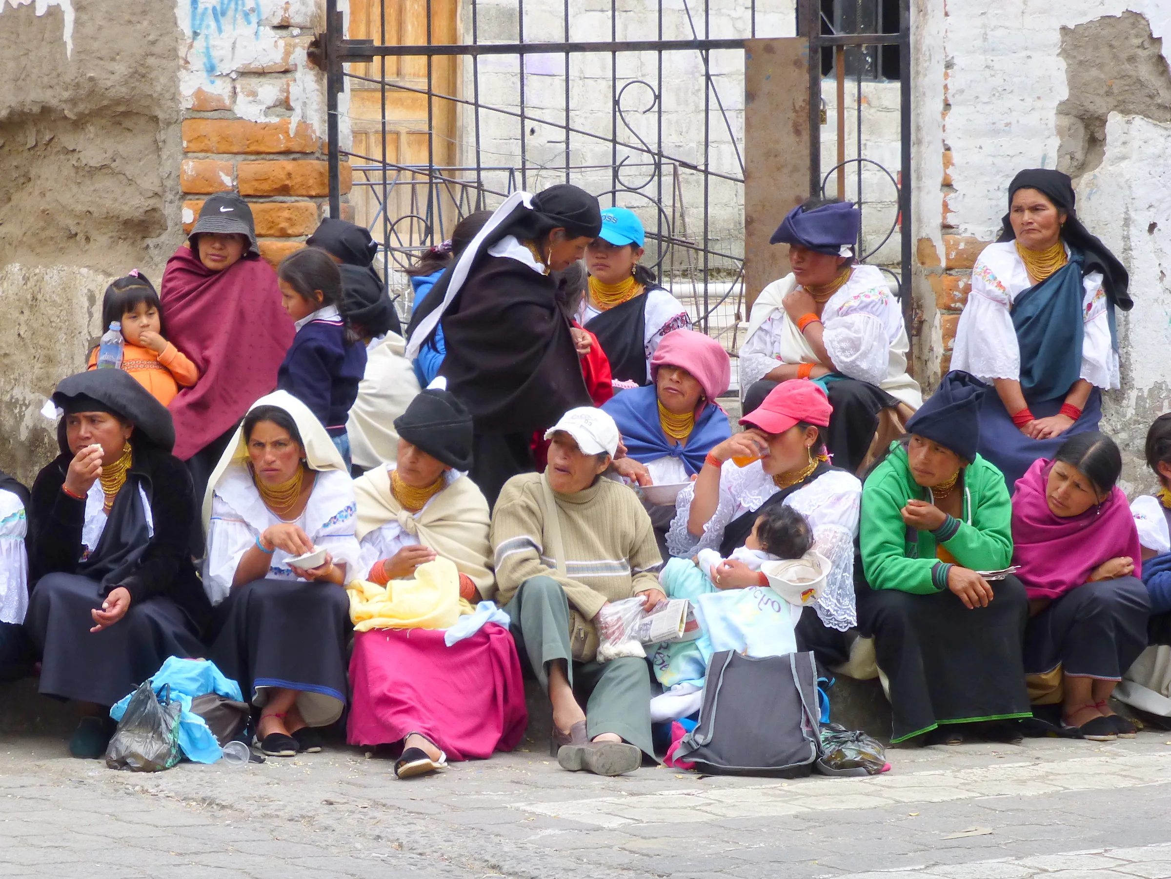 Near Otavalo,  Cotocachi was celebrating a festival between competing groups that would battle for control of the town square.  Per wikitravel.org website, "Cotacachi Village is a small town of 20.000 inhabitants some 20km north of Otavalo. The town is famous for its leather goods."