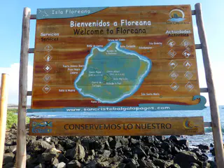 Welcome to Floreana Island, population 200. We docked at Puerto Velasco Ibarra, a town of about 100, on the west side of the Island map above.