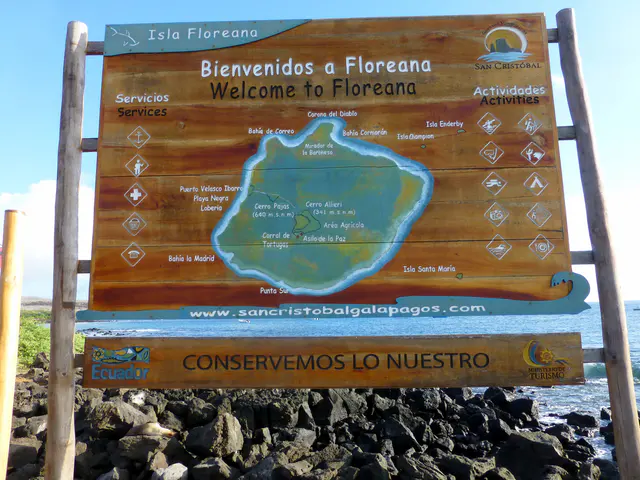 Welcome to Floreana Island, population 200.  We docked at Puerto Velasco Ibarra, a town of about 100, on the west side of the Island map above.