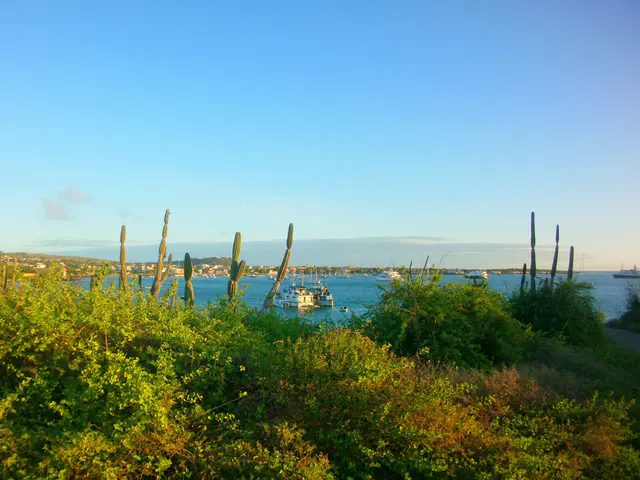 Late afternoon view of the harbor at Puerto Baquerizo Moreno, San Cristobal Island.
