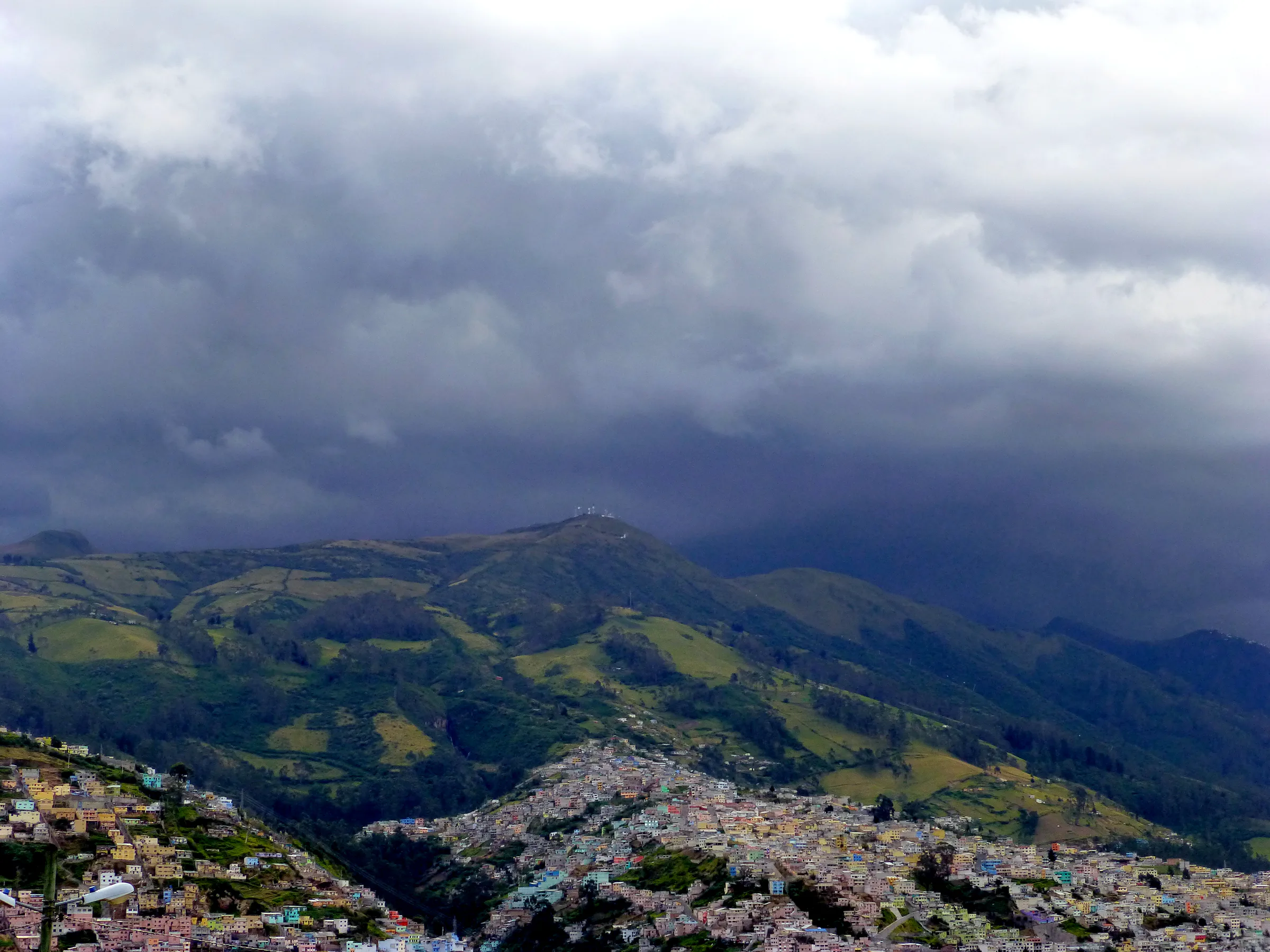 Looking from Pim's Restaurant toward the El Teleferico and the city sprawl to the north of the old town.