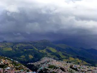Looking from Pim's Restaurant toward the El Teleferico and the city sprawl to the north of the old town.