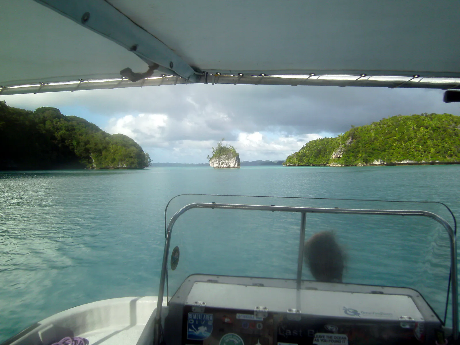 Return boat ride through the Rock Islands, Palau.
