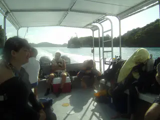 Return boat ride through the Rock Islands, Palau.
