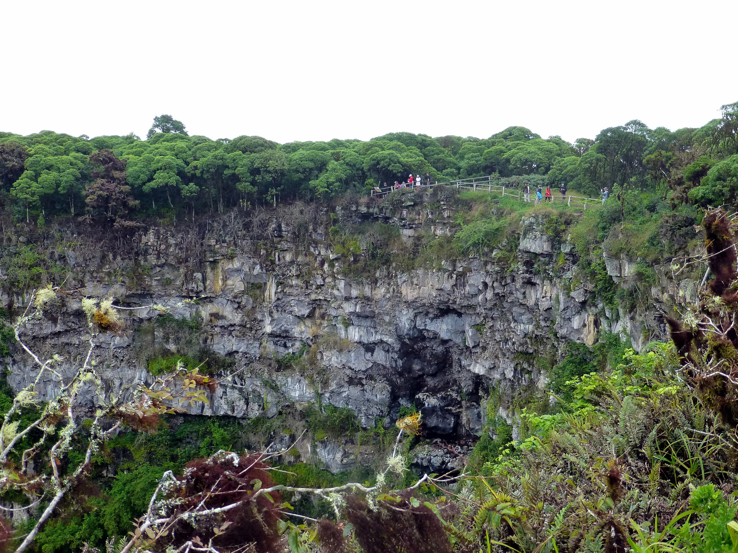 Collapsed volcanic crater on the east side of the road.  Looking back toward the entry area.