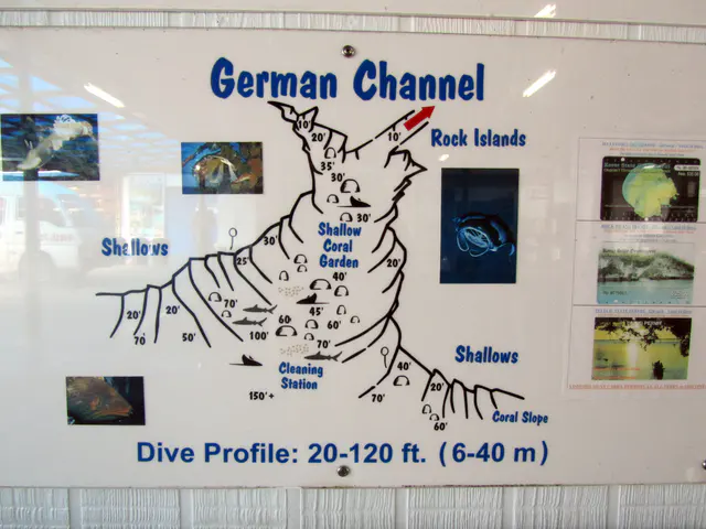 German Channel divesite map located at Sam's Tours.