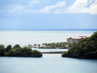 Looking at the Palau Royal Resort from the Elilai Restaurant balcony.