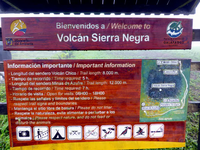 Hike to Volcano Sierra Negra on Isabela Island, betting against the odds that the rain will stop and the clouds will part to allow us a view of the volcano crater and, on the other side, the ocean and its islands.