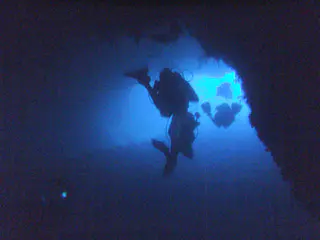 As we move through the cavern, we remain in the upper part (at 90' to 100') because the cavern is quite deep.