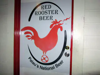 Door to the Red Rooster microbrewery, Koror.