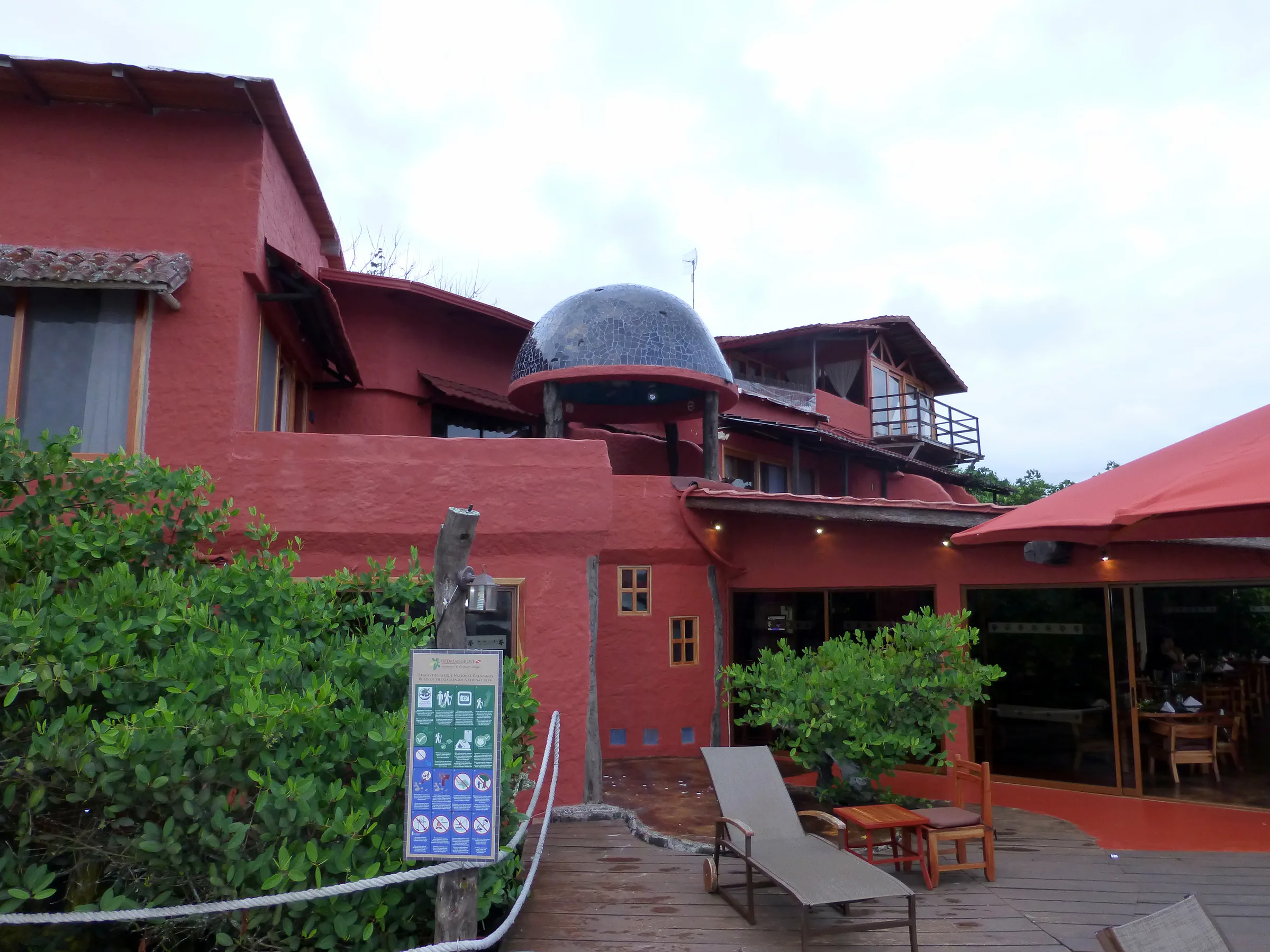 Red Mangrove Aventura Lodge seen from its outdoor deck.