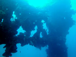 Ship's upright of the WWII Wreck Nagisan Maru.