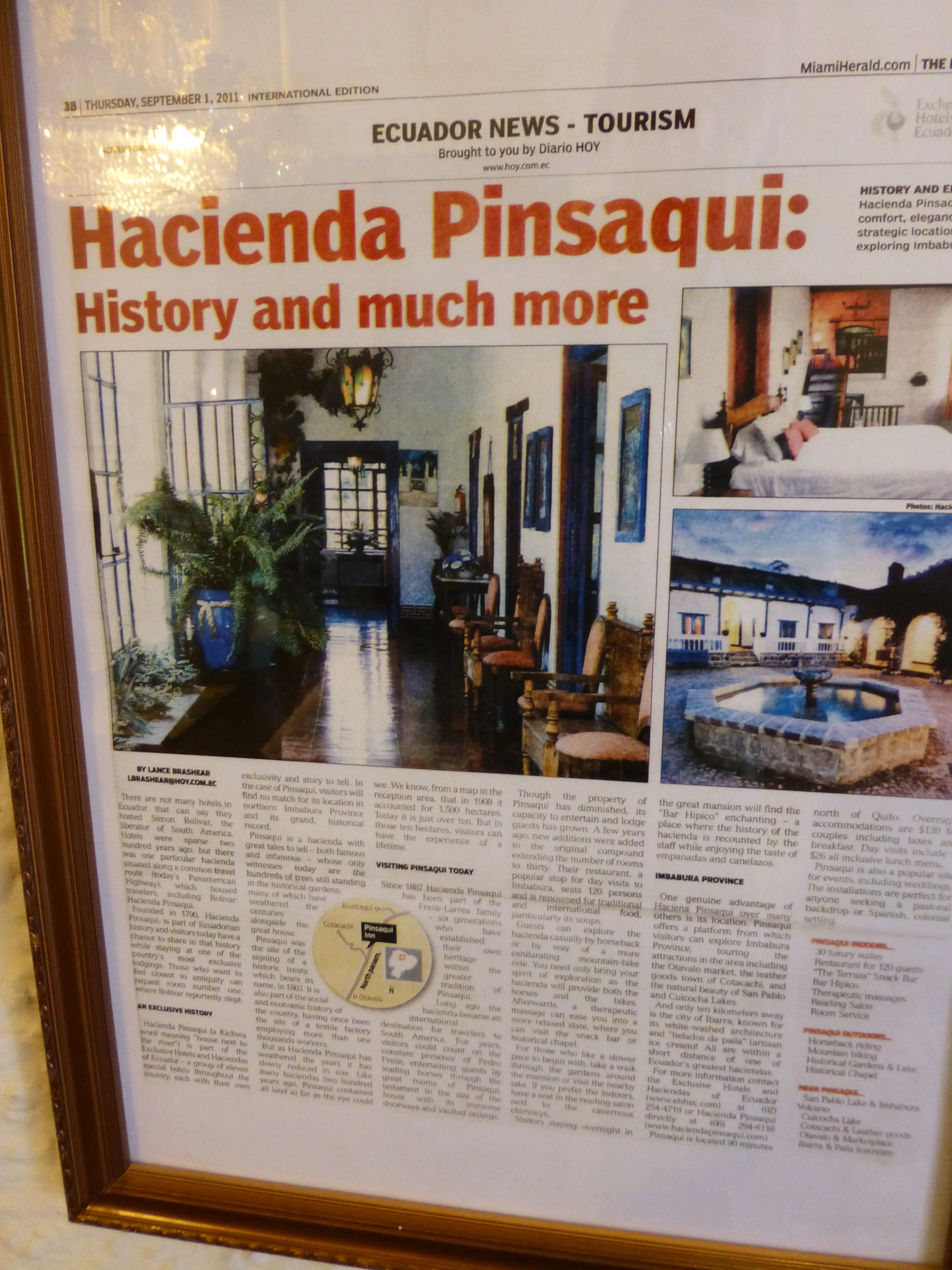Hosteria Hacienda Pinsaqui, Otavalo.