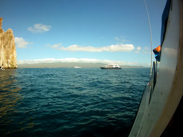 This cruise ship and its passengers joined us for snorkeling at Kicker Rock.  July 6, 2012.