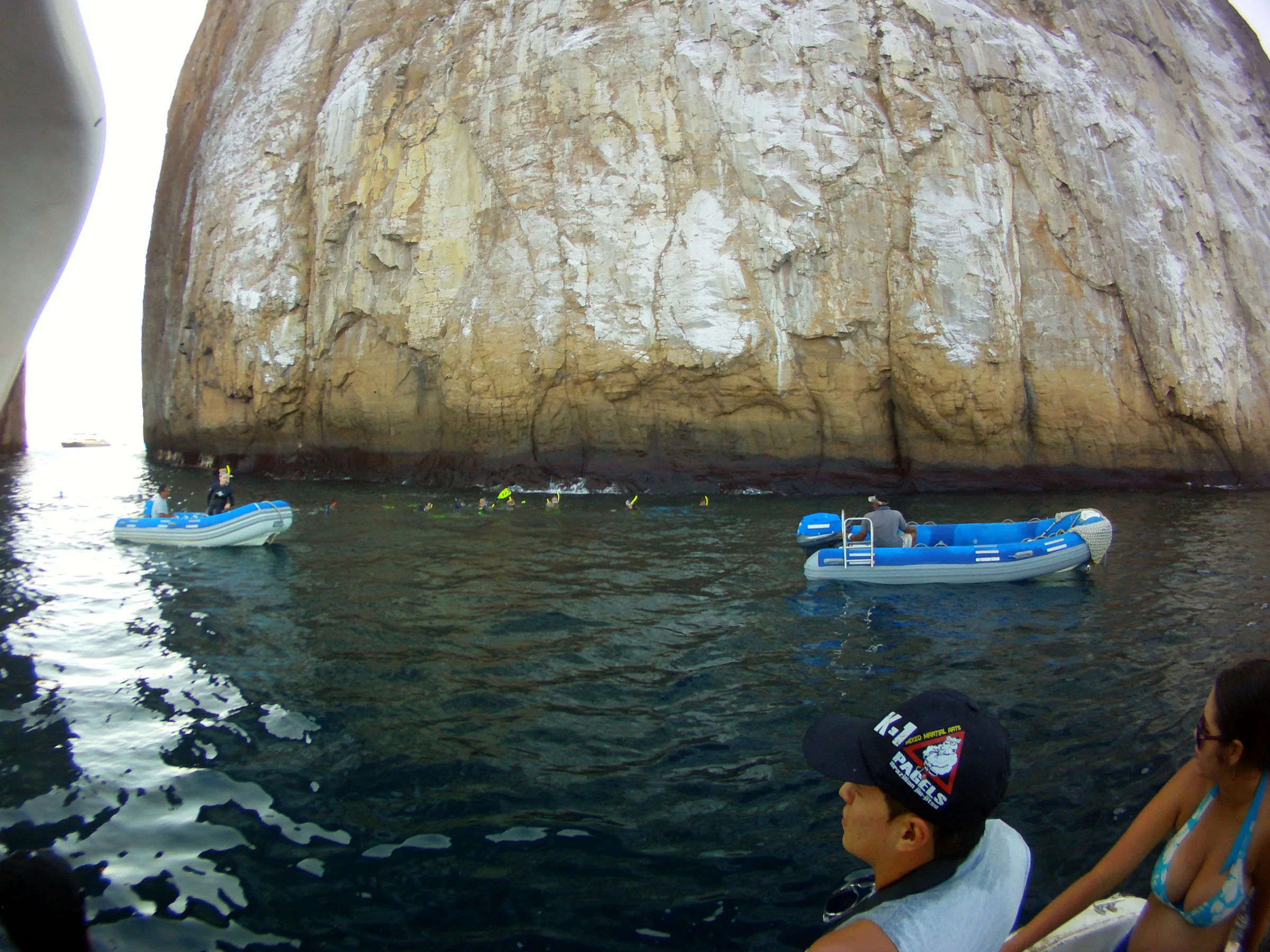 Cruise ship passengers preceded us in snorkeling at Kicker Rock.