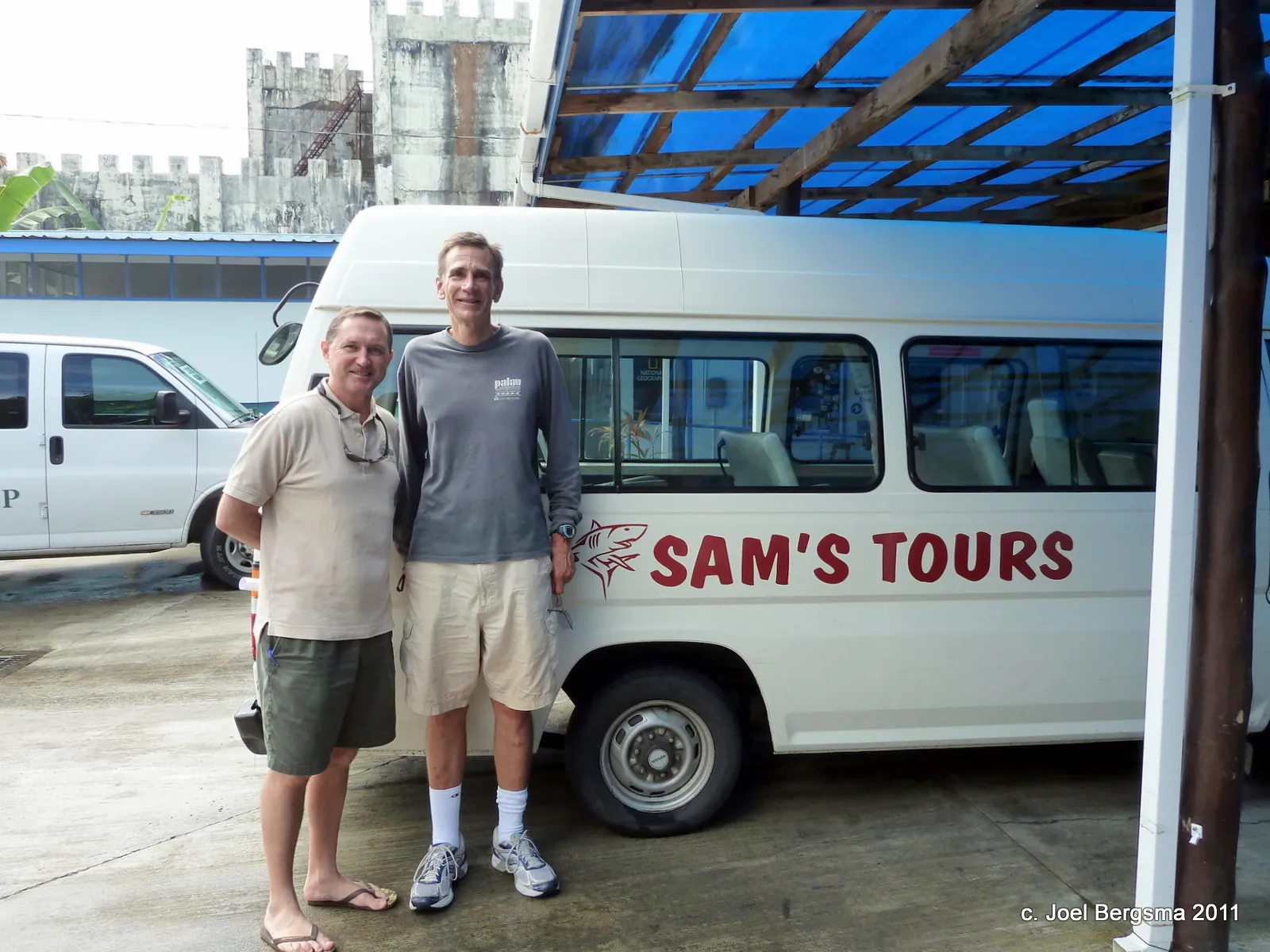 2011-01 Joel & Sam at Sam's Tours, Palau.