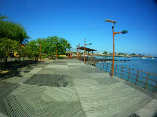 July 6, 2012.  View on a clear day along the waterfront -  Puerto Baquerizo Moreno, San Cristobal Island.