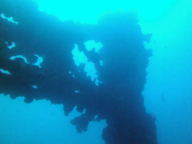 Ship's upright of the WWII Wreck Nagisan Maru.