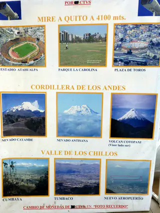 Sites to be seen on a clear day from the top of the El Teleferico.