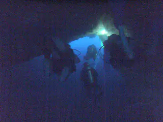 As we move through the cavern, we remain in the upper part (at 90' to 100') because the cavern is quite deep.