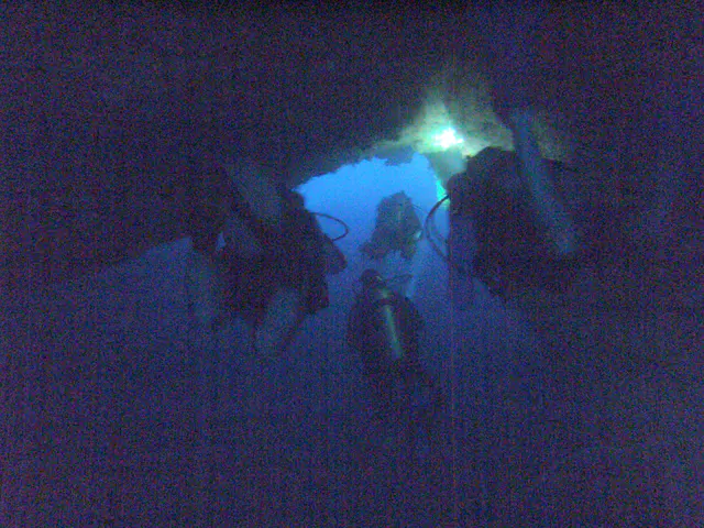 As we move through the cavern, we remain in the upper part (at 90' to 100') because the cavern is quite deep.