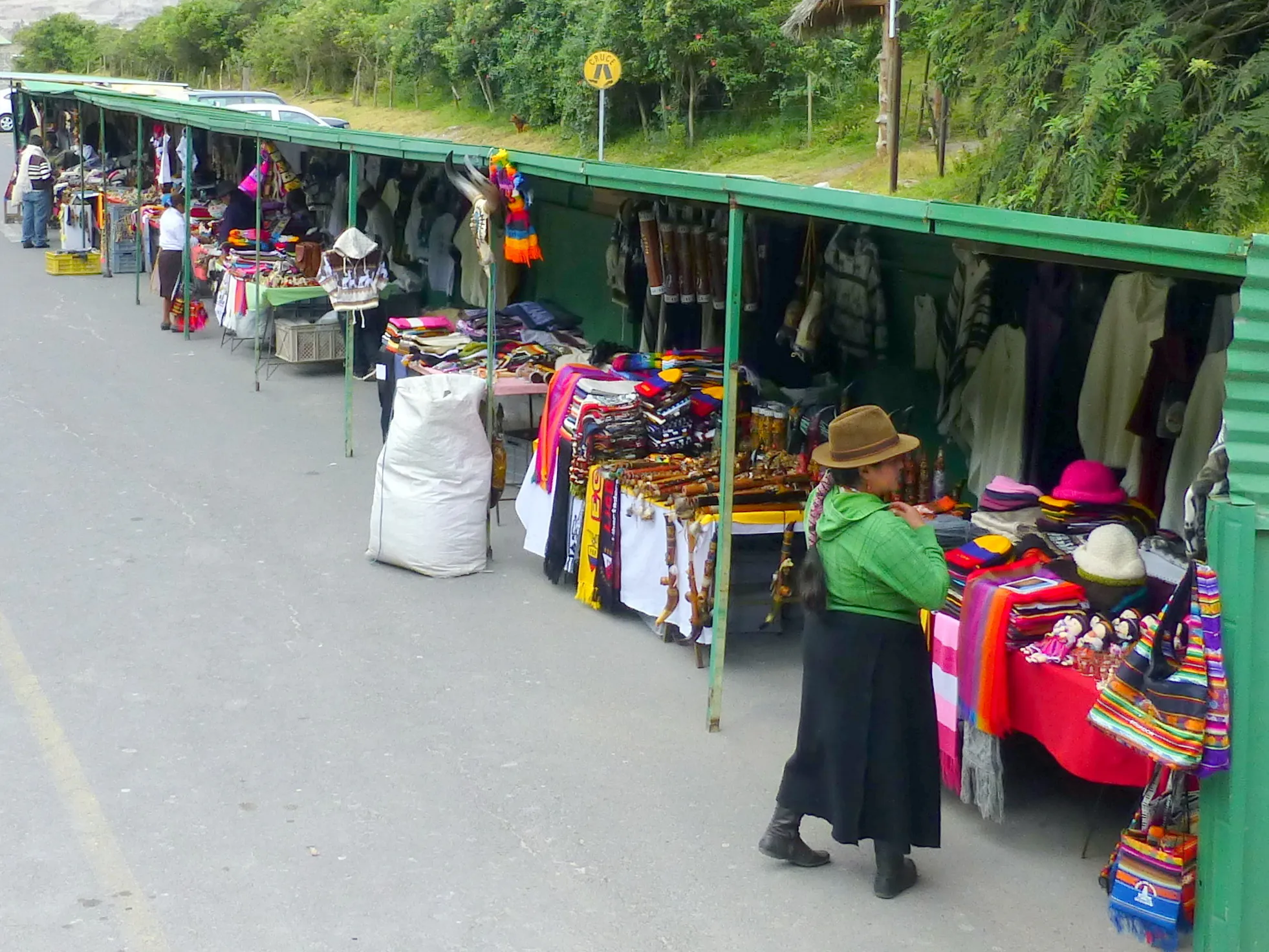Pululahua Crater - Handicraft shops along entrance, staffed primarily by indigenous Ecuadorians