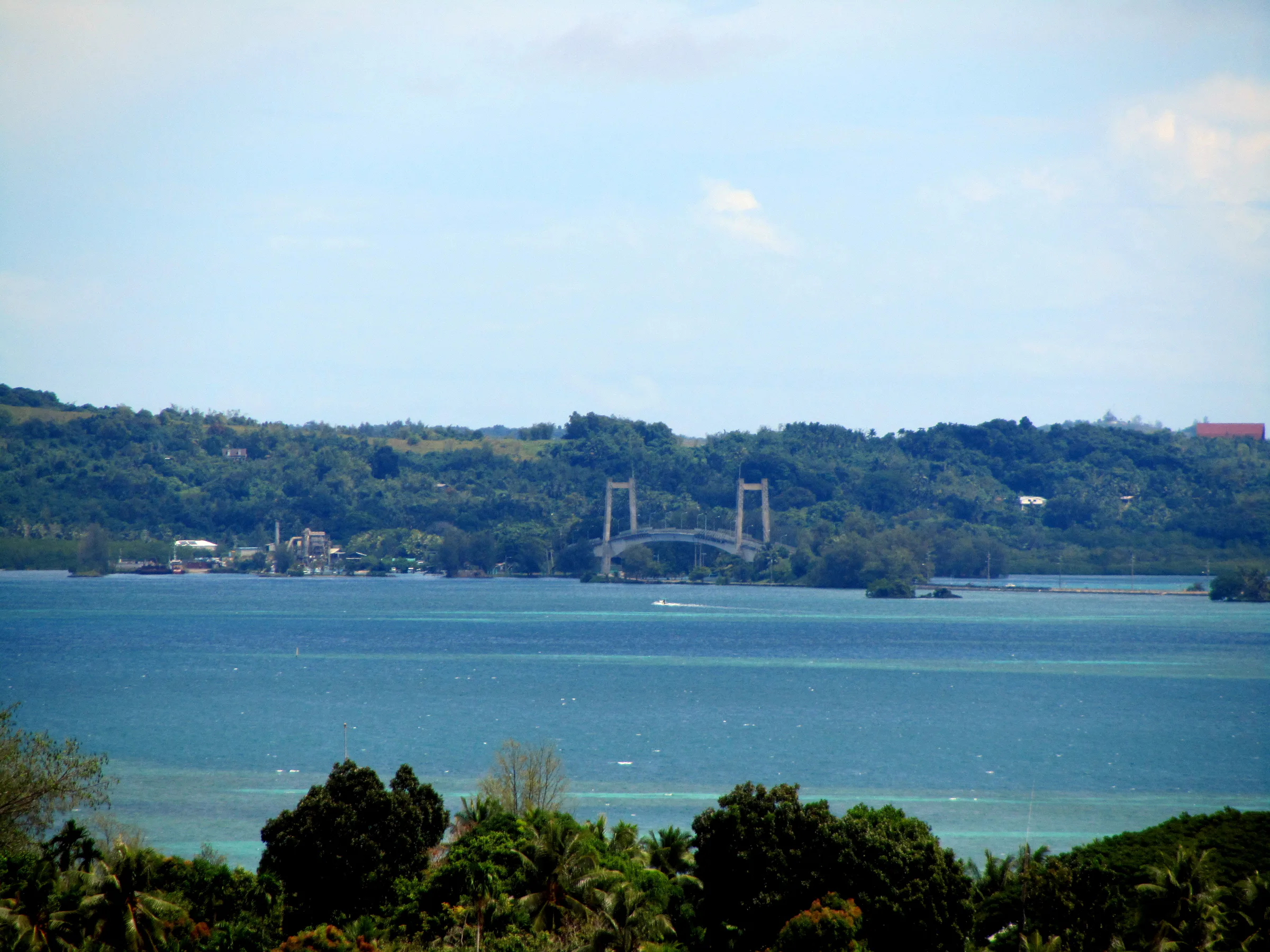The rebuilt bridge connecting Babeldaop Island (airport and capitol) to Koror (commercial center and town).