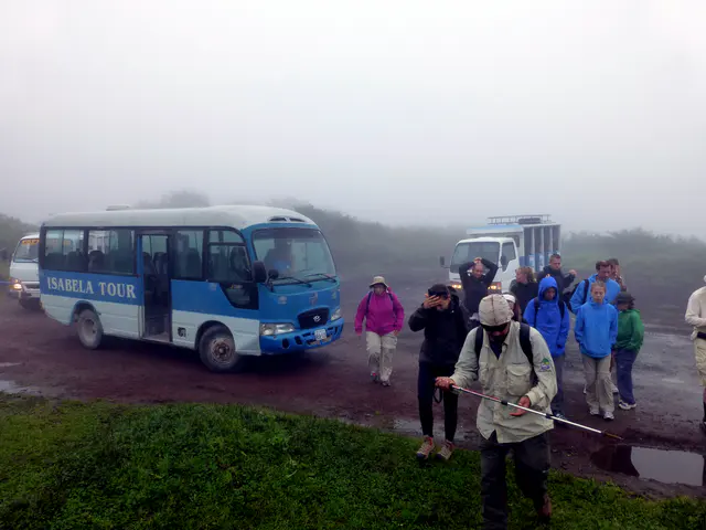 Chiba behind us, we commence our hike in the mud and clouds.