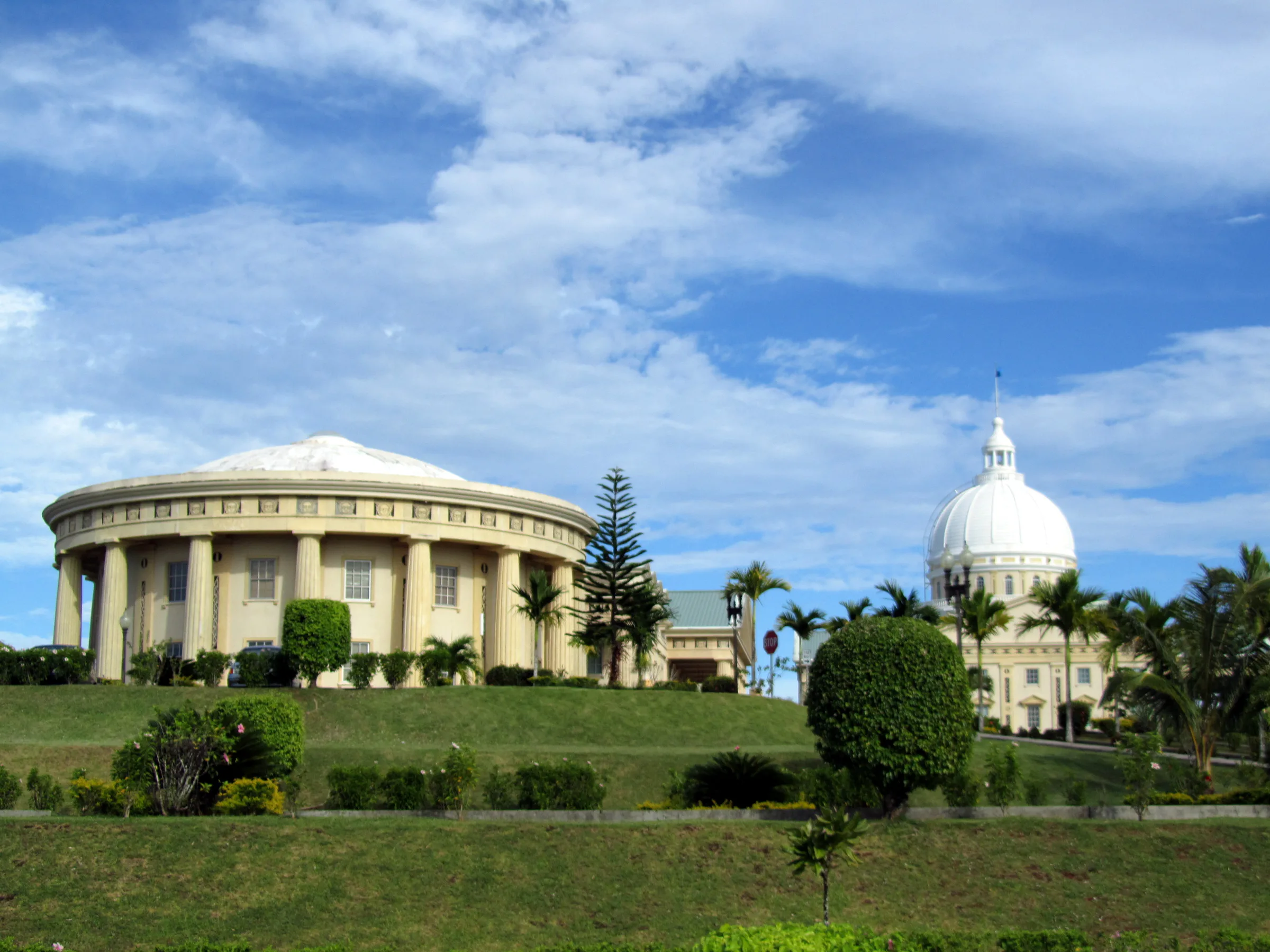 Palau's capitol, looking toward its foreign ministry housed in the rotunda on the left.