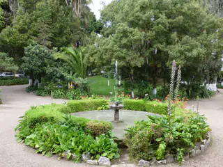 The beautiful green grounds at the entryway to the Hosteria Hacienda Pinsaqui, Otavalo.