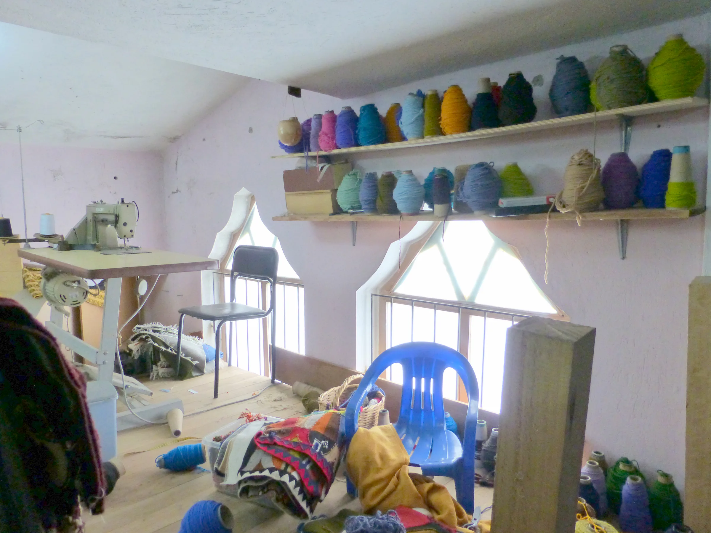 Owner's sewing area above the shop.