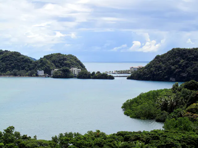 Looking toward the Sea Passion and Palau Royal Resort from the Elilai Restaurant balcony.