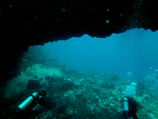 Looking under the Coral Bridge toward the open ocean.