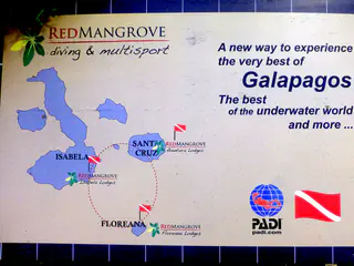 San Cristobal is the largest island in the Galapagos. If shown on this map, it would be to the west of Santa Cruz Island.