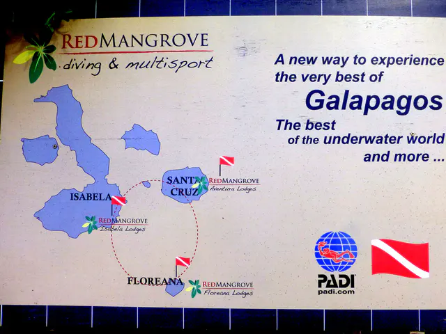 San Cristobal is the largest island in the Galapagos. If shown on this map, it would be to the west of Santa Cruz Island.