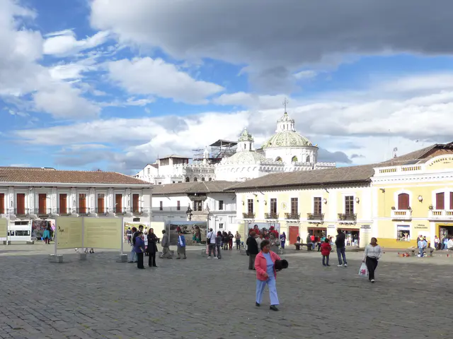 A square before the church in Old Quito.