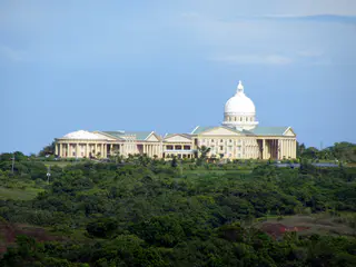 Palau's new capitol bulding, housing the 3 branches of its federal government.
