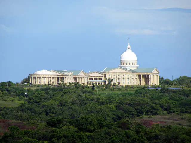Palau's new capitol bulding, housing the 3 branches of its federal government.