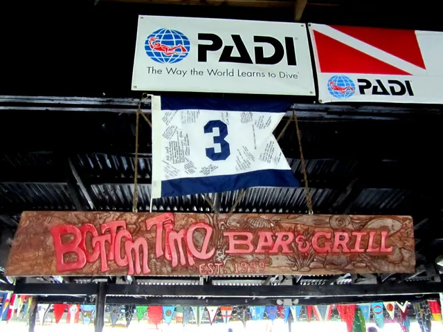 A Palauan storyboard sign for the Bottom Time Bar & Grill at Sam's Tours.