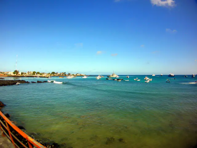 July 6, 2012.  View on a clear day along the waterfront -  Puerto Baquerizo Moreno, San Cristobal Island.